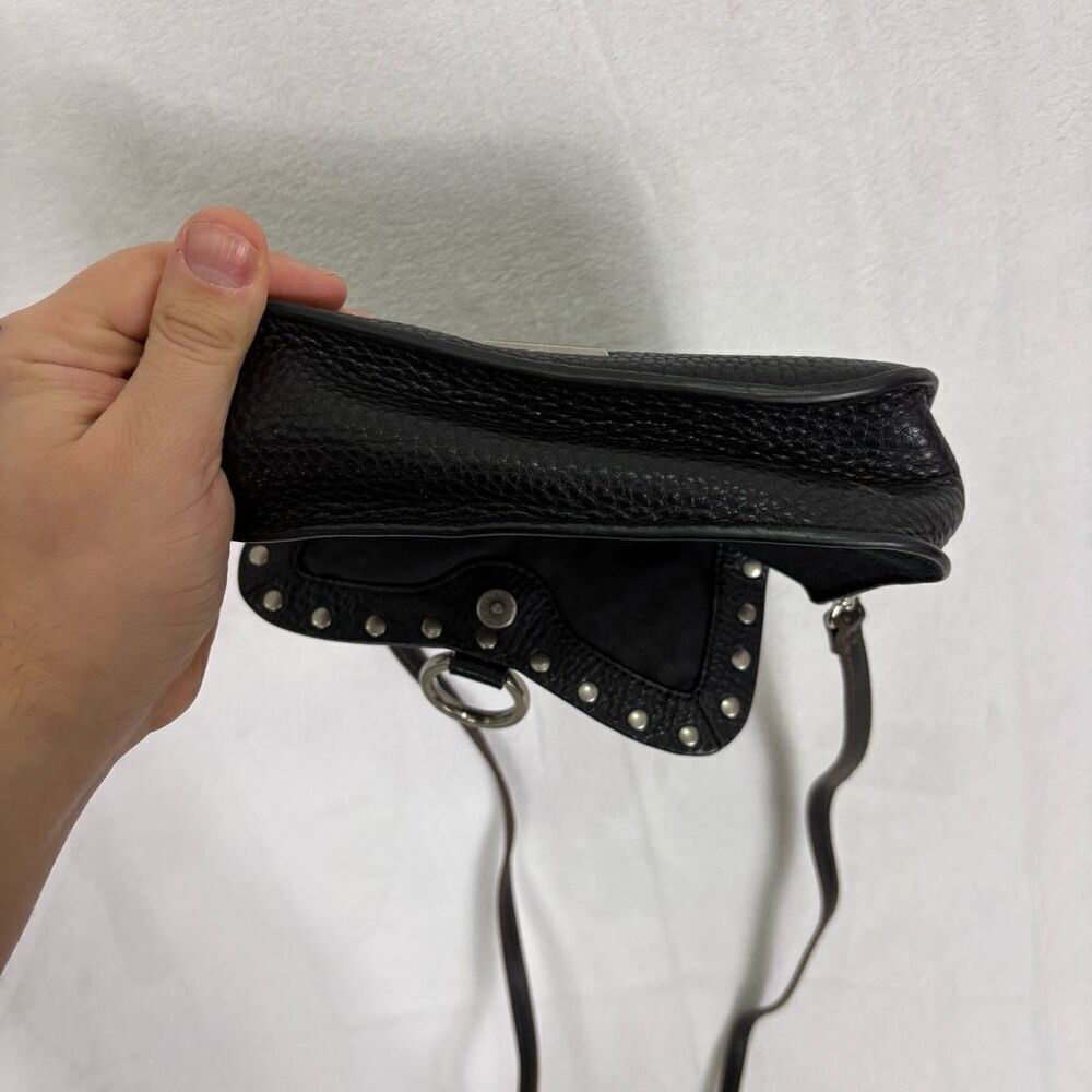 Rebecca Minkoff Black Leather with Suede Detail Small Crossbody Purse - Picture 9 of 10